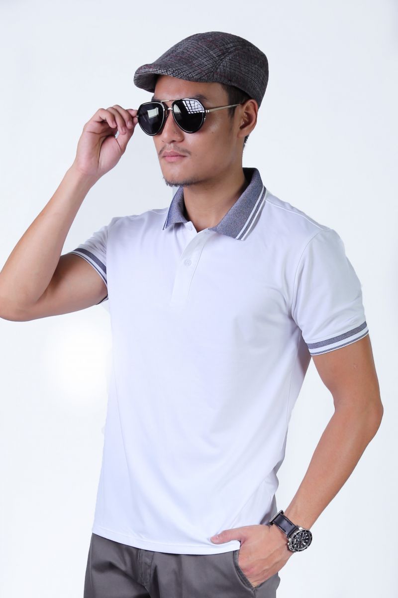 Áo thun Polo nam Novelty màu  trắng NATMMWMT3R180039N