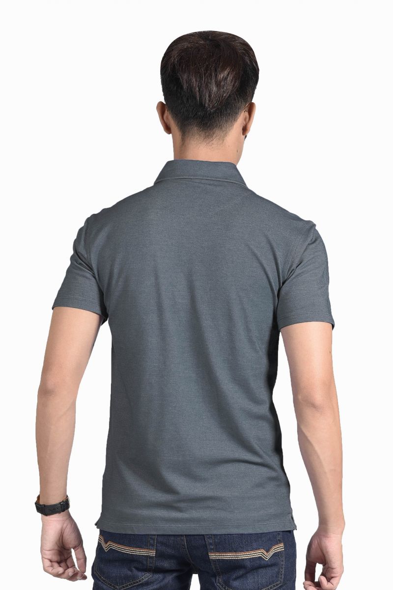 Áo thun Polo nam Novelty cổ sơ mi có túi navy đốm NATMMTMT3R210102N