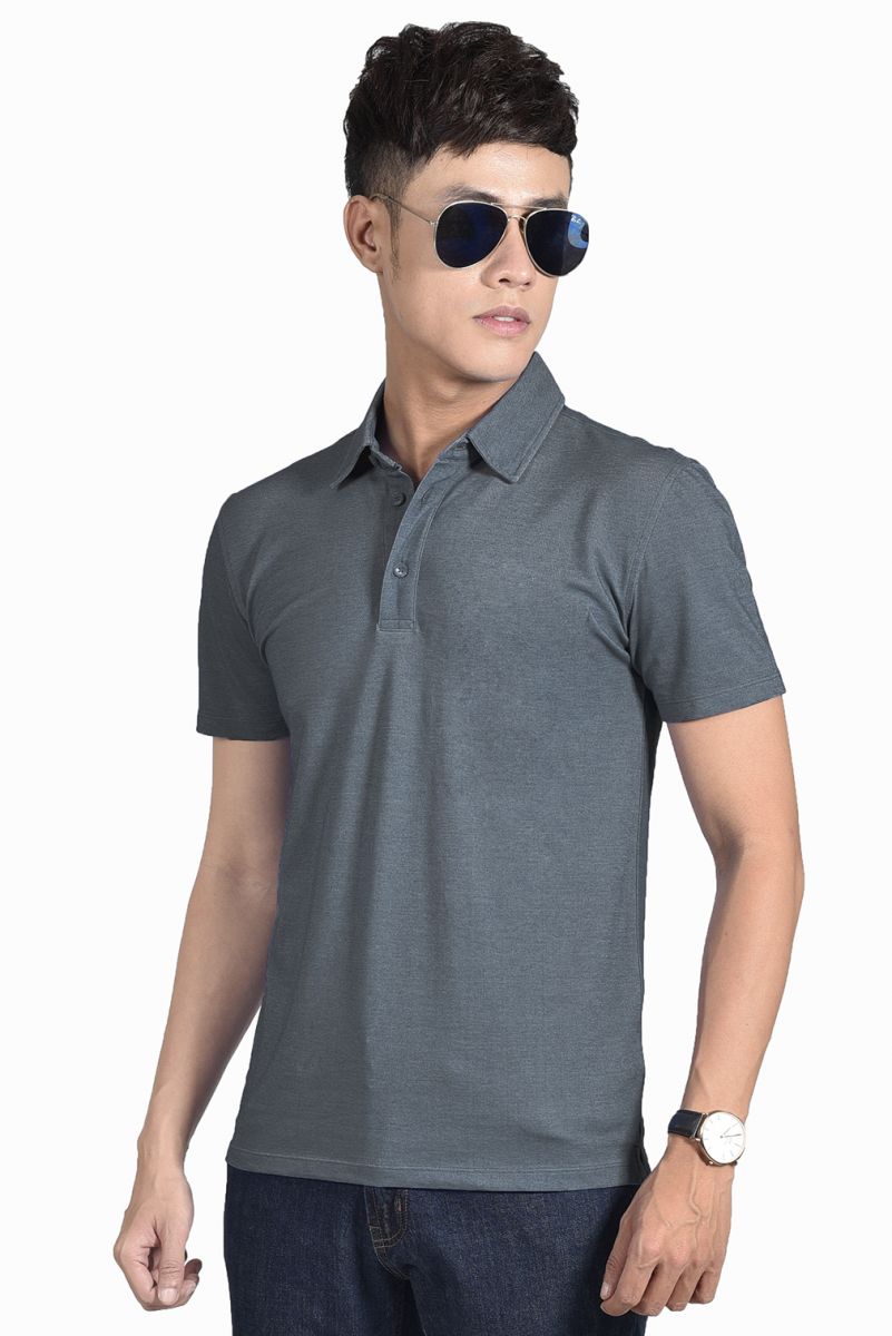 Áo thun Polo nam Novelty cổ sơ mi không túi navy đốm NATMMTMT3R210107N