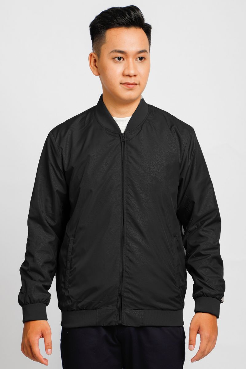 Áo jacket nam in chìm Novelty màu đen NJKMMDMPLR2203322