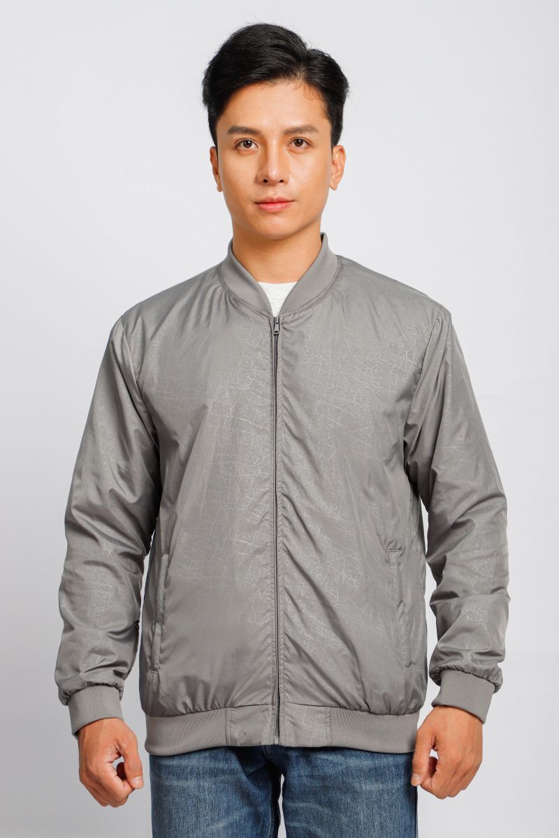 Áo jacket nam in chìm Novelty xám nhạt 2203392