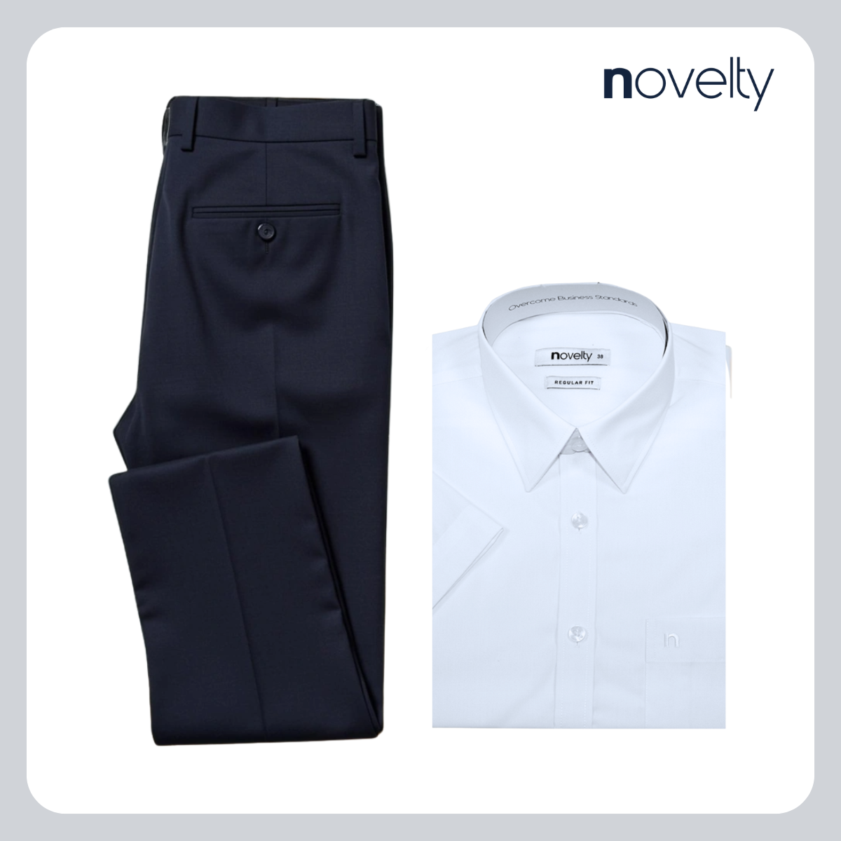 COMBO QUẦN TÂY XANH ĐEN & ÁO SƠ MI TRẮNG NAM NOVELTY – REGULAR FIT-02