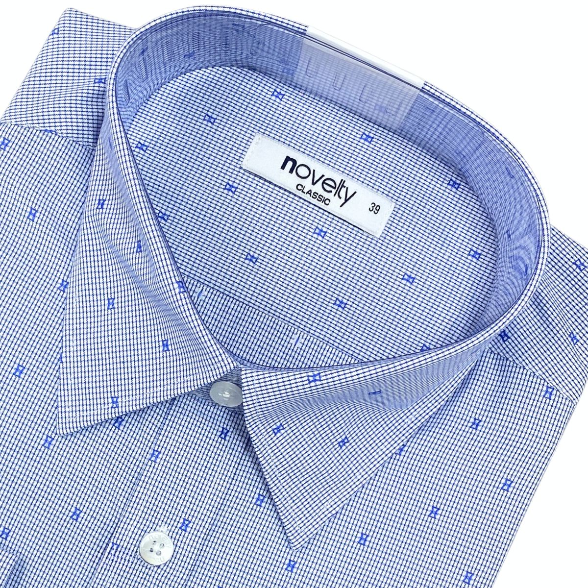 ÁO SƠ MI NAM DÀI TAY NOVELTY CLASSIC RECYCLED T/C CARO XANH NSMMCNMRCC260880D