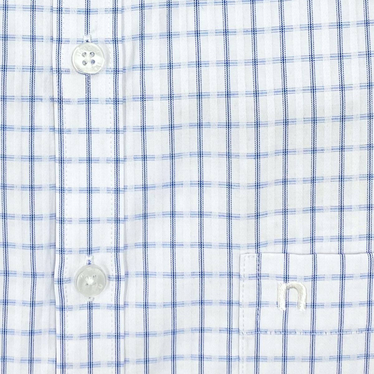 ÁO SƠ MI NAM DÀI TAY NOVELTY REGULAR FIT RECYCLED T/C CARO TRẮNG NSMMCNMRCR260843D