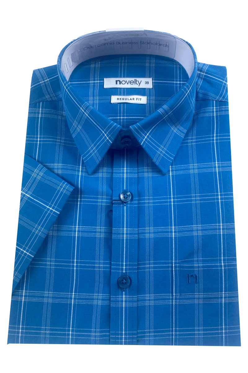 Áo sơ mi nam ngắn tay Novelty Regular fit Caro lớn NSMMCLMTCR240349N Áo sơ mi nam ngắn tay Novelty Regular fit Caro lớn NSMMCLMTCR240349N