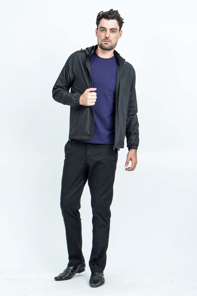 Áo Jacket nam Novelty 02 lớp màu đen NJKMMDMPLR1806422