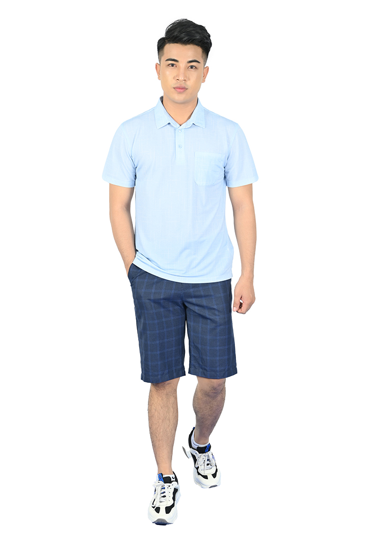 Áo Polo nam Novelty Regular fit màu Xanh da trời nhạt NATMINMCLR210076N