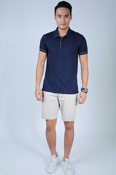 Áo Polo nam Novelty Regular fit Modal màu xanh Navy NATMMTMT3R180081N