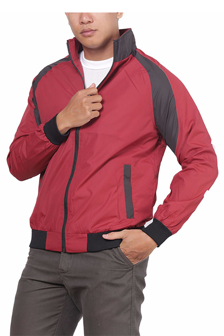 Áo Jacket nam Novelty 02 lớp màu đỏ phối sọc NJKMMDNPLR1705352