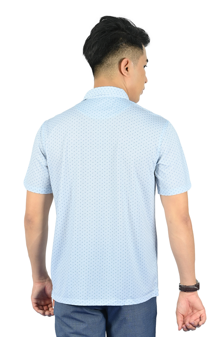 Áo Polo nam Novelty Regular fit Xanh da trời nhạt NATMINMCLR210072N