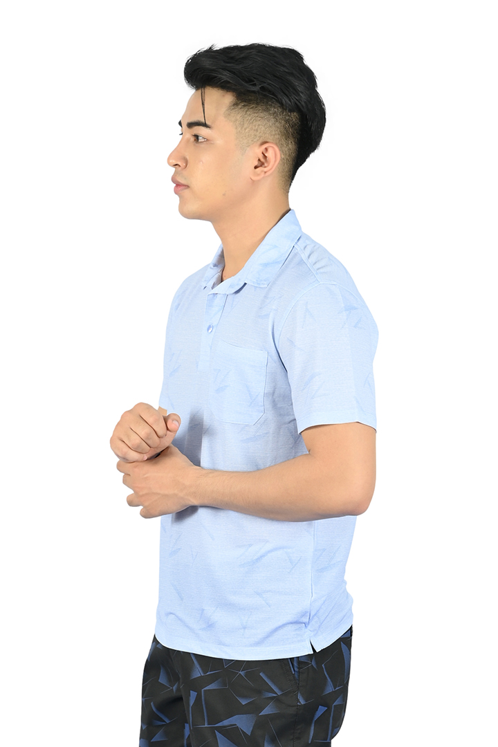 Áo Polo nam Novelty Regular fit màu xanh da trời nhạt NATMINMCLR210075N