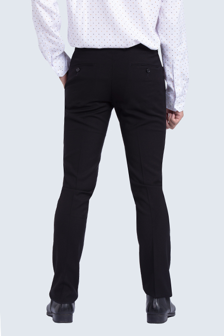 Quần tây nam Novelty 0Ply trơn màu đen Slimfit NQTMMDMT3F1708650