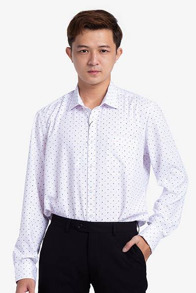 Áo sơ mi nam dài tay Novelty Hoa văn NSMMINMBSR190086D