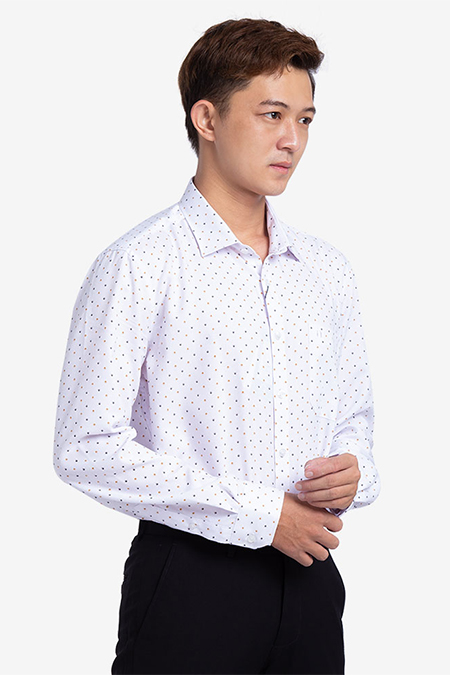 Áo sơ mi nam dài tay Novelty Hoa văn NSMMINMBSR190086D