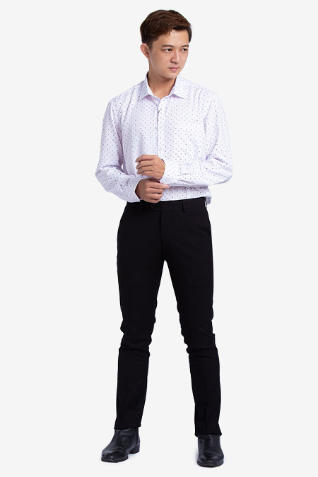 Áo sơ mi nam dài tay Novelty Hoa văn NSMMINMBSR190086D