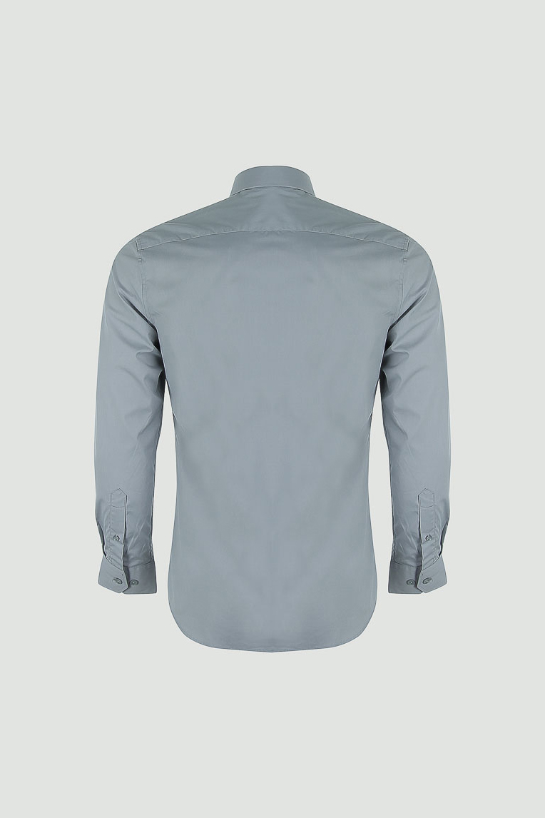 Áo sơ mi nam Novelty dài tay xám nhạt trơn màu NSMMMNMCVR190381D