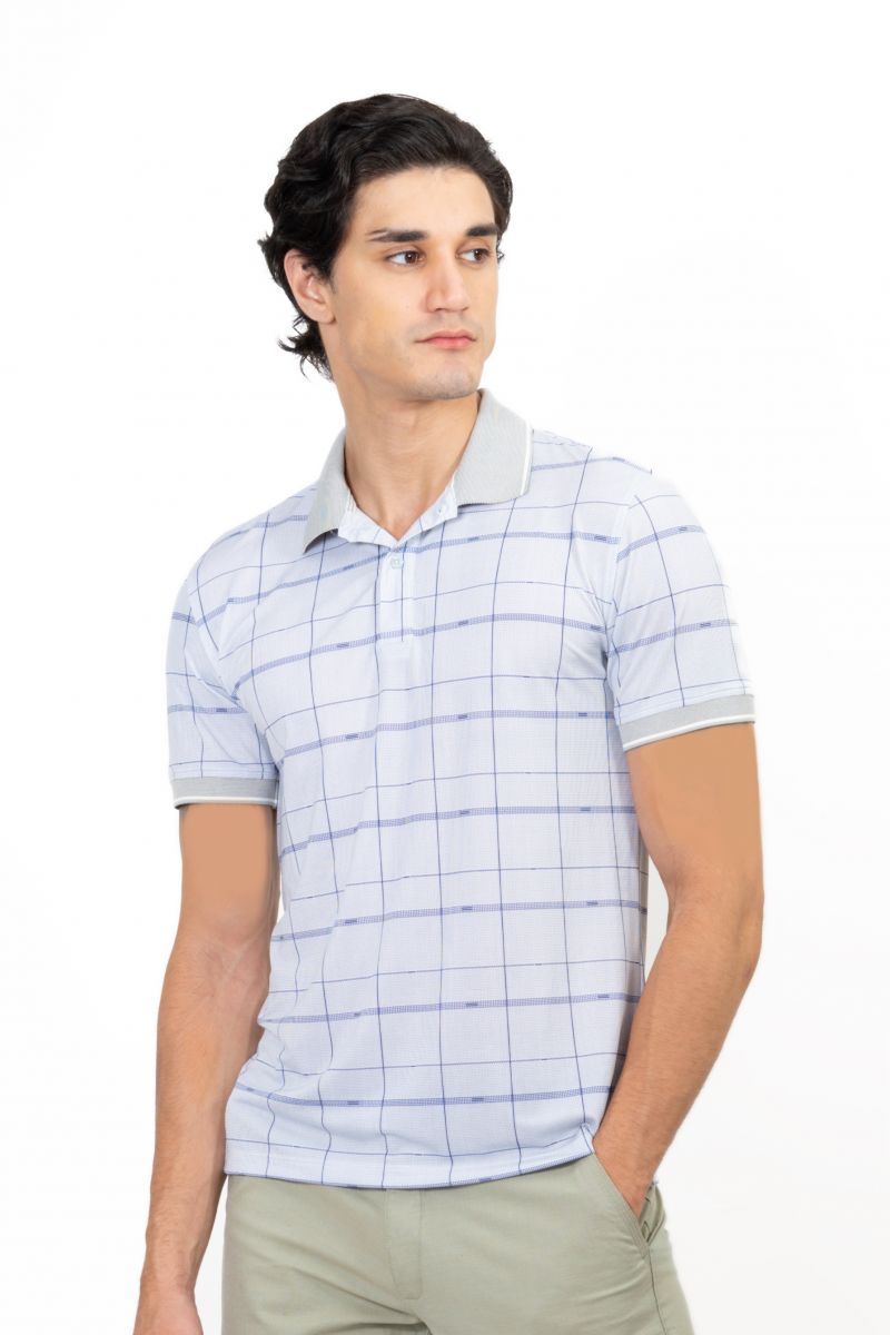 Áo thun Polo cổ bo Novelty sọc caro NATMHCMCLR191106N