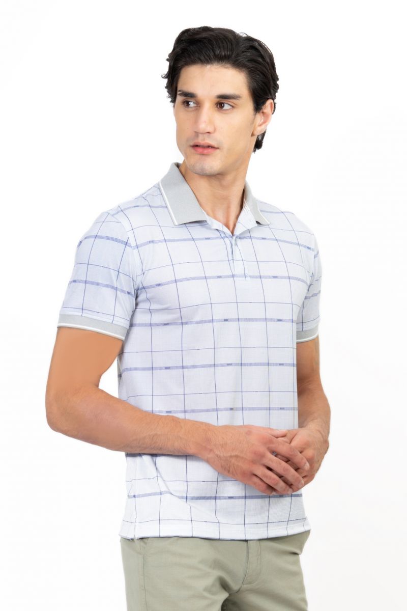 Áo thun Polo cổ bo Novelty sọc caro NATMHCMCLR191106N