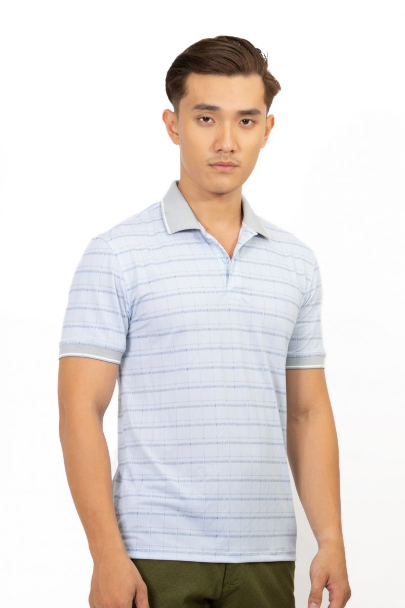 Áo thun Polo cổ bo Novelty sọc caro NATMHCMCLR191107N