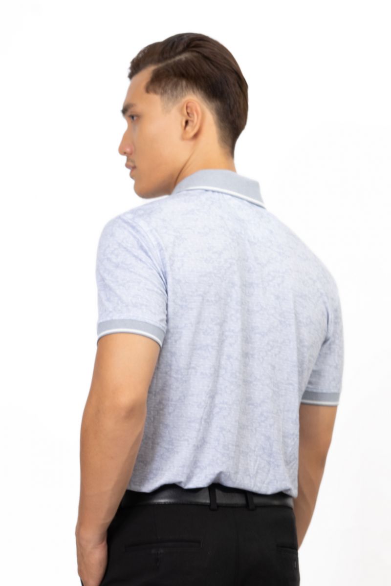 Áo thun Polo cổ bo Novelty hoa văn NATMINMCLR191109N