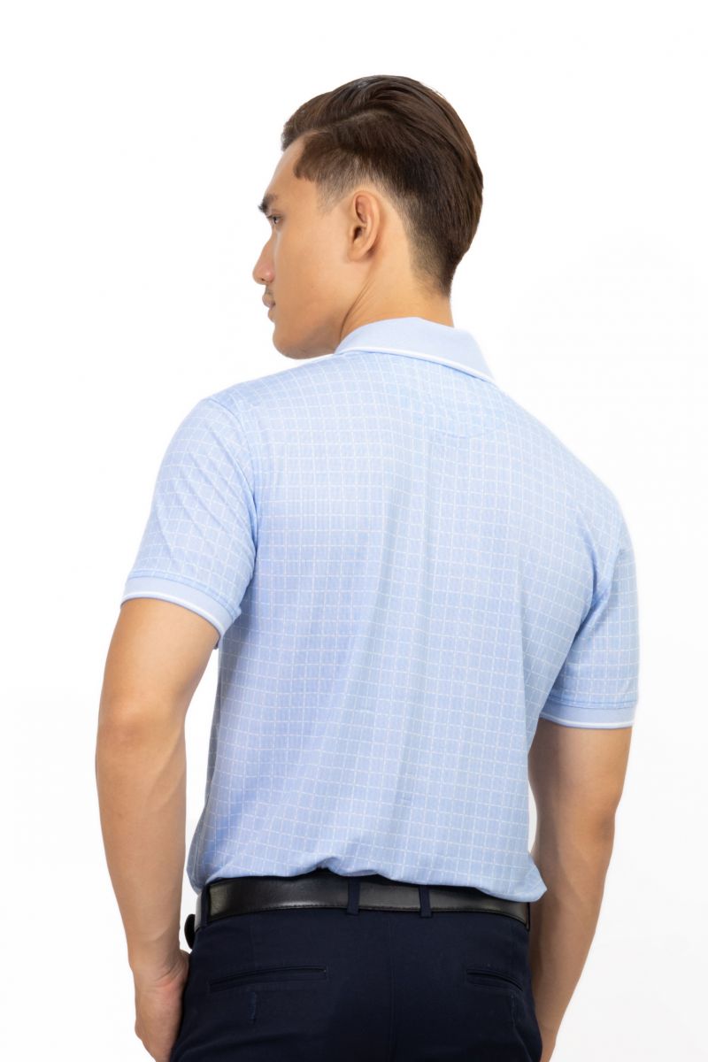 Áo thun Polo cổ bo Novelty sọc caro nhỏ NATMHCMCLR191110N