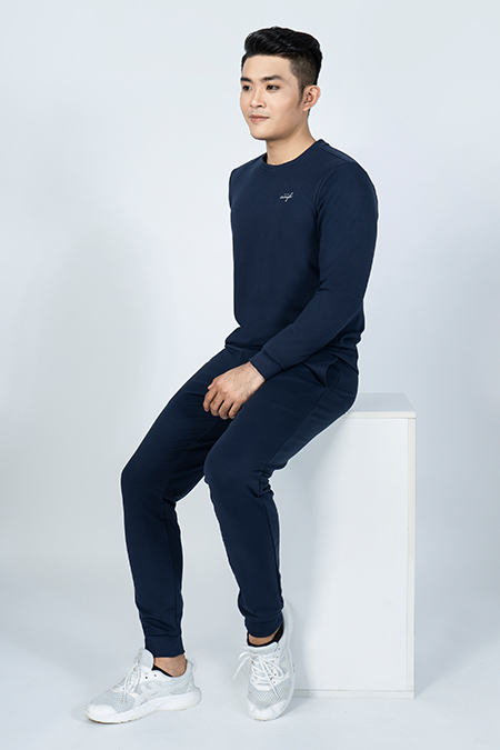 Bộ thun nam Novelty màu xanh đen NBTMMTMT3R190911B