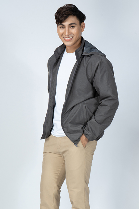 Áo Jacket Melange nam Novelty nón rời màu lông chuột NJKMMDMPLR1906592