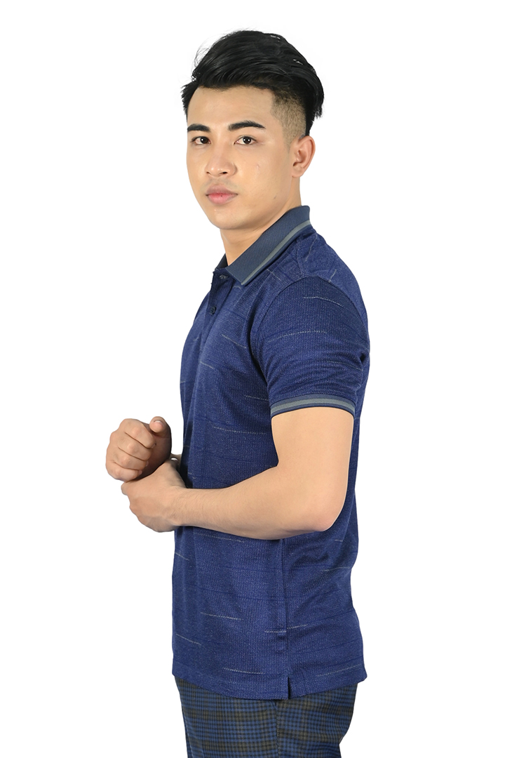 Áo Polo nam Novelty Regular fit Bamboo màu xanh đen NATMINMBPR210095N