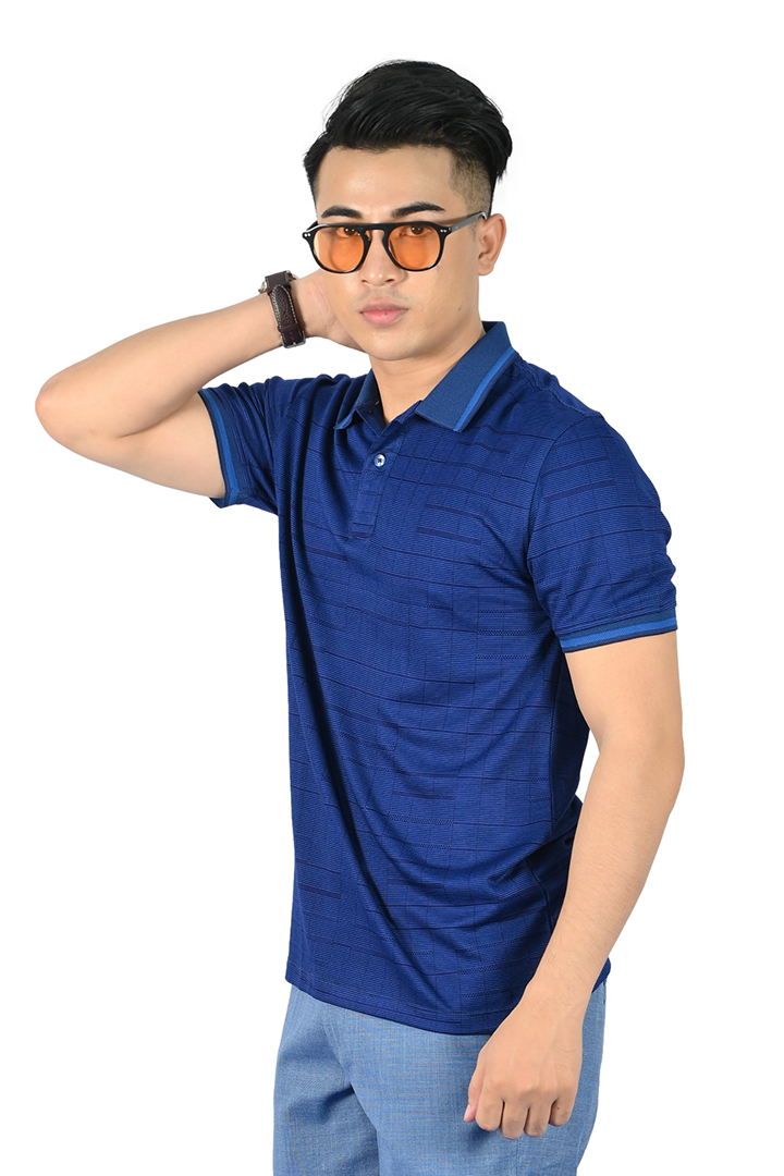 Áo Polo nam Novelty Regular fit Bamboo màu xanh navy NATMINMBPR210096N