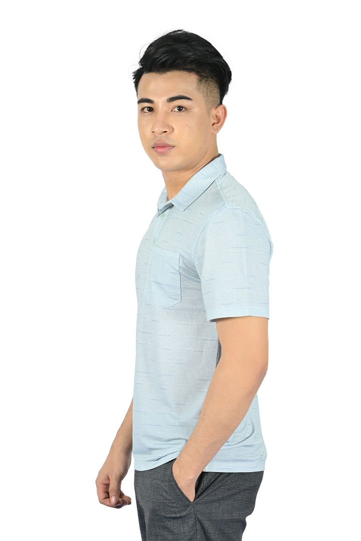 Áo Polo nam Novelty Regular fit màu xanh da trời nhạt NATMINMCLR210074N