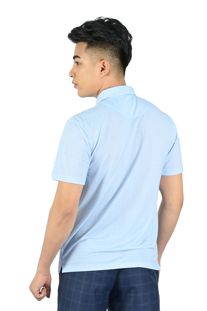 Áo Polo nam Novelty Regular fit màu Xanh da trời nhạt NATMINMCLR210076N