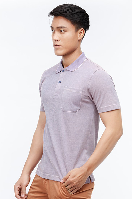 Áo Polo nam Novelty Classic màu tím nhạt NATMSNNT3C170133N