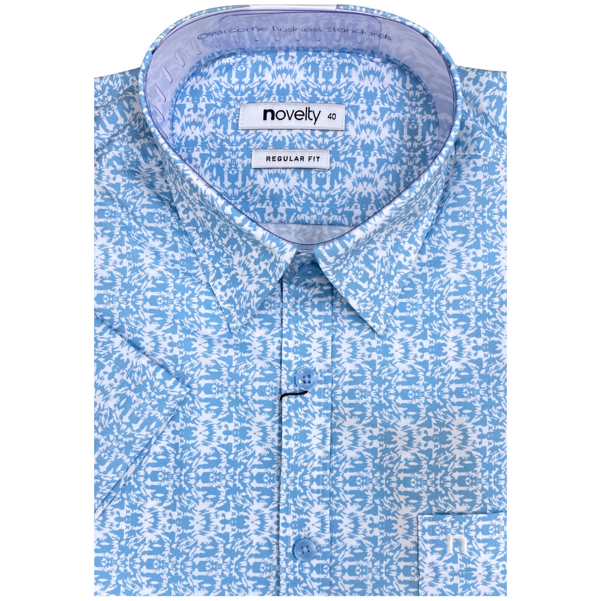 Áo sơ mi nam ngắn tay Novelty Regular fit Hoa văn NSMMINMMSR240581N Áo sơ mi nam ngắn tay Novelty Regular fit Hoa văn NSMMINMMSR240581N