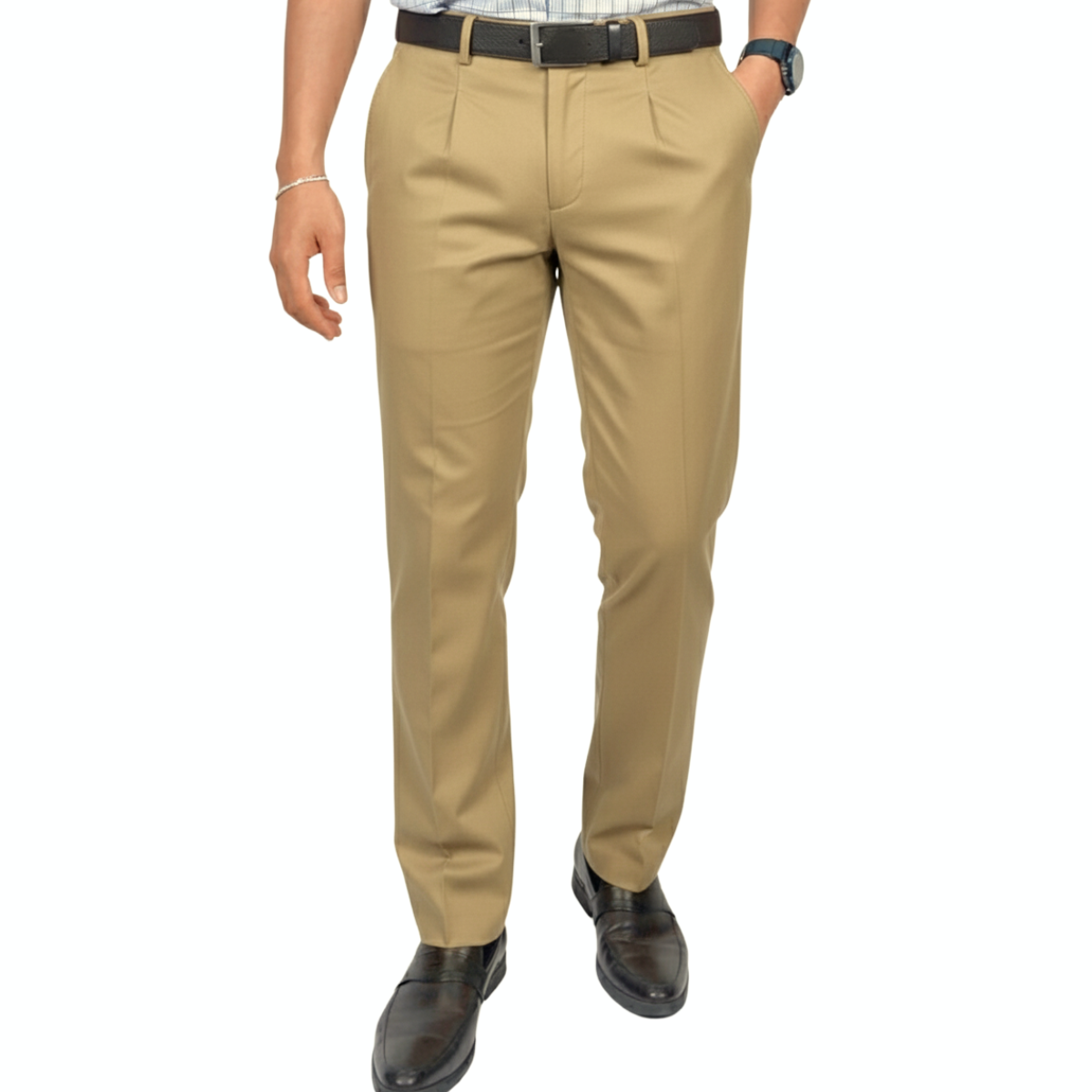 QUẦN DÀI KHAKI NAM 1PLY NOVELTY CLASSIC TRƠN MÀU NÂU NQKMMDMCSC2507151