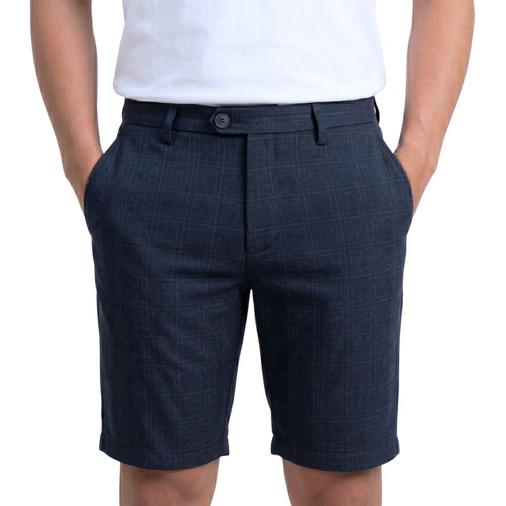 QUẦN SHORT TÂY NAM 0 PLY NOVELTY REGULAR FIT CARO XANH ĐEN NQSMCTMT3R2609110