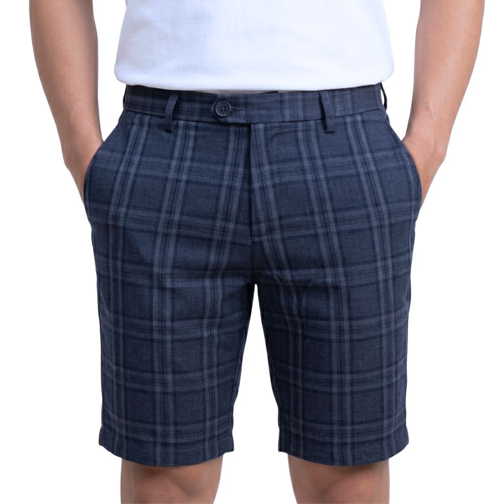 QUẦN SHORT TÂY NAM 0 PLY NOVELTY REGULAR FIT CARO XANH NQSMMDMPRR2609160