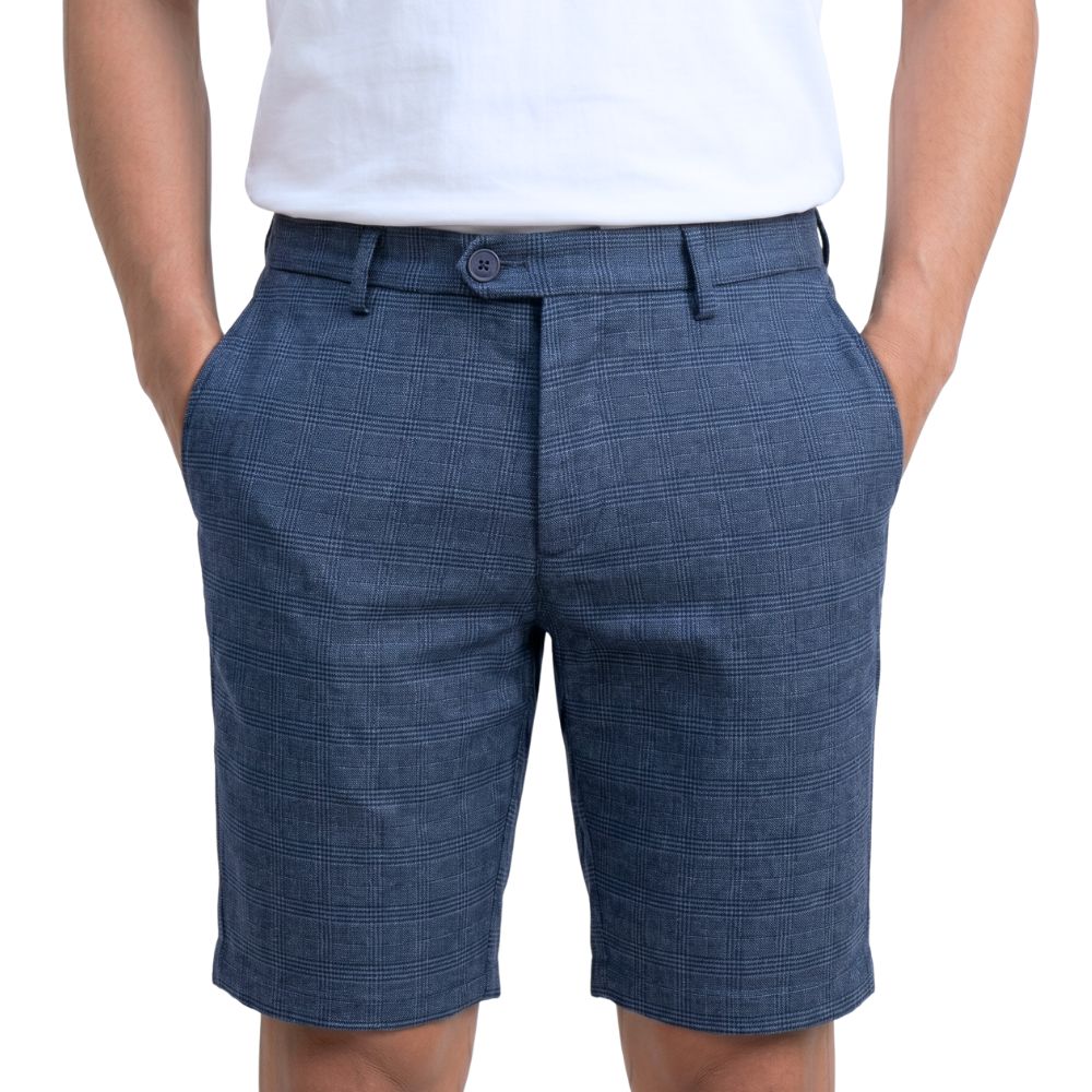 QUẦN SHORT TÂY NAM 0 PLY NOVELTY REGULAR FIT CARO XANH NQSMMDMPRR2609180