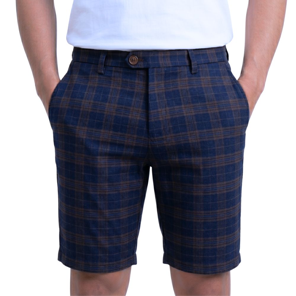 QUẦN SHORT TÂY NAM 0 PLY NOVELTY REGULAR FIT CARO XANH NQSMMDMPRR2609210