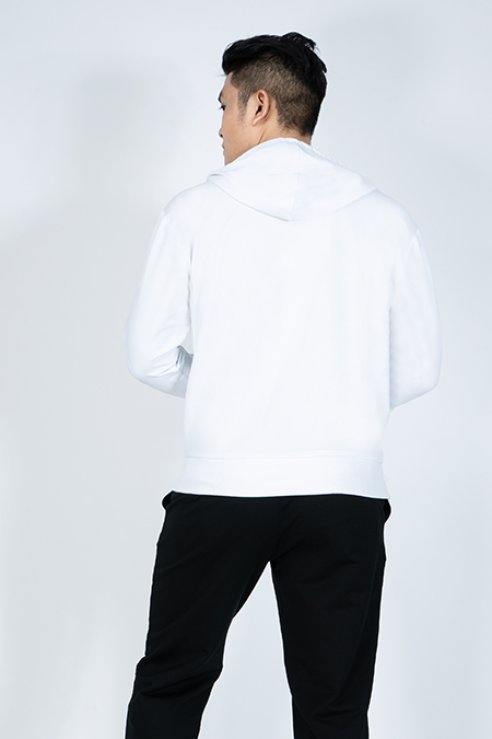 Áo Hoodie nam Novelty màu trắng Melange NAHMTTMT3R190907A