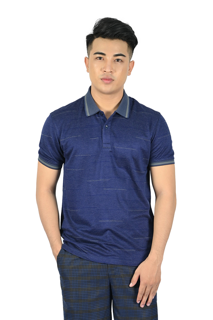 Áo Polo nam Novelty Regular fit Bamboo màu xanh đen NATMINMBPR210095N