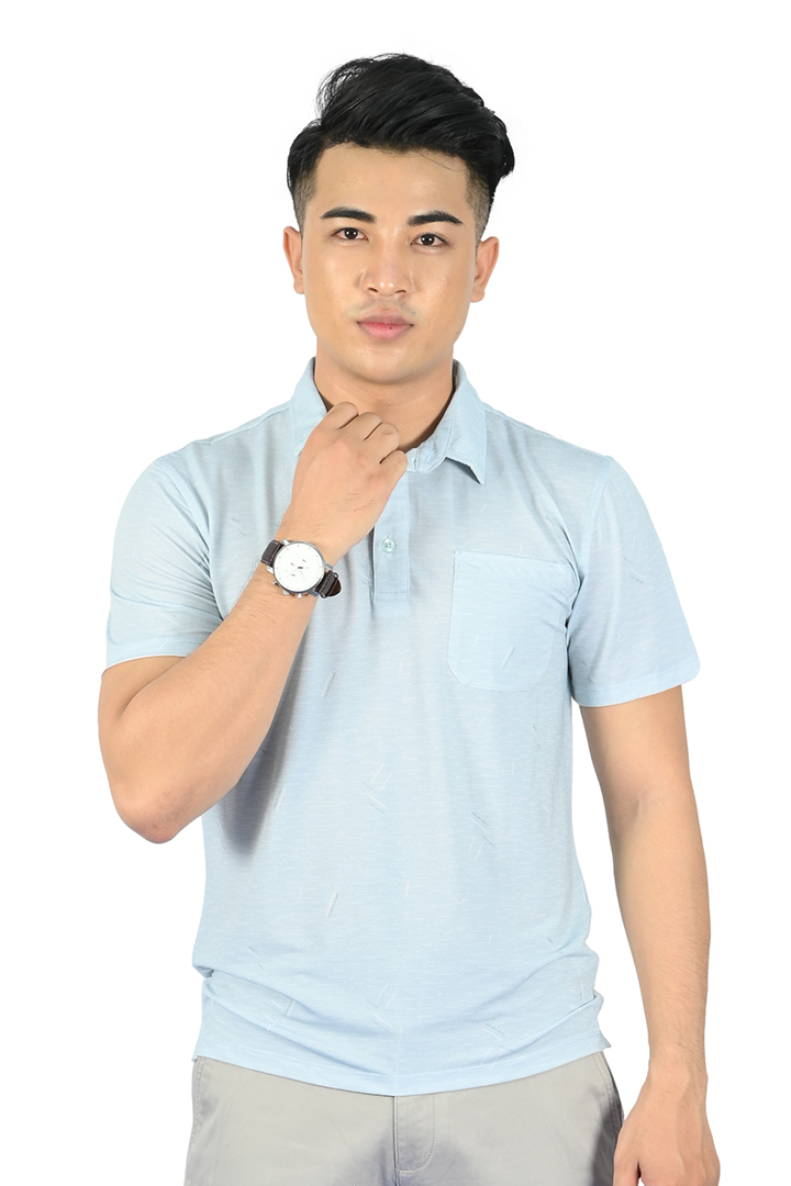 Áo Polo nam Novelty Regular fit Màu xanh dương nhạt NATMINMCLR210077N