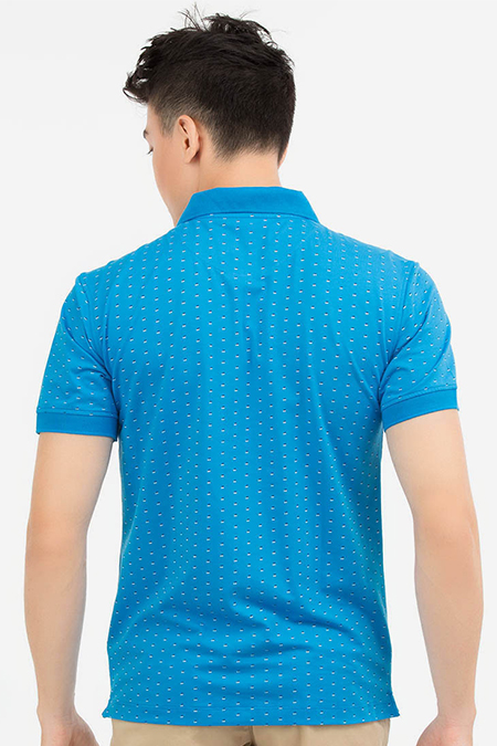Áo Polo nam Novelty Regular Fit in họa tiết màu xanh dương NATMINMCSR180024N