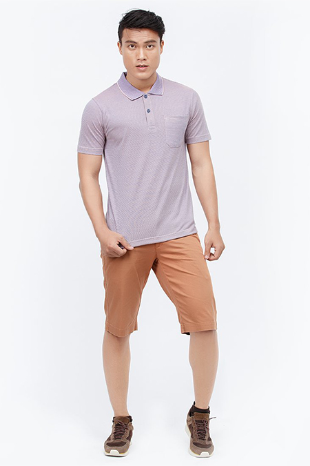 Áo Polo nam Novelty Classic màu tím nhạt NATMSNNT3C170133N