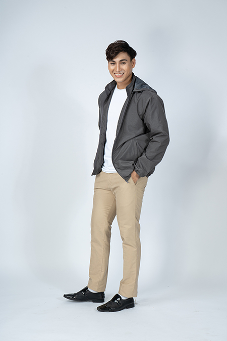 Áo Jacket Melange nam Novelty nón rời màu lông chuột NJKMMDMPLR1906592