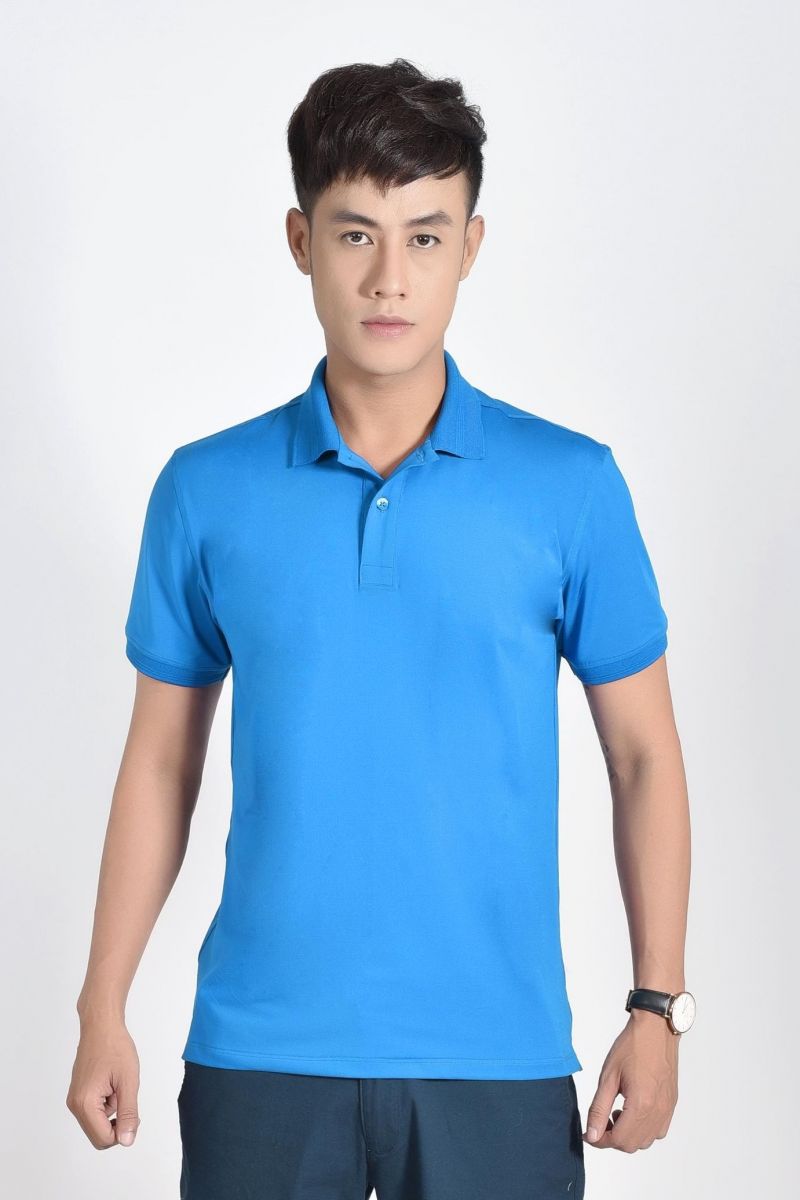 Áo Polo nam Novelty Regular fit xanh yamaha trơn NATMMTNPSR181233N