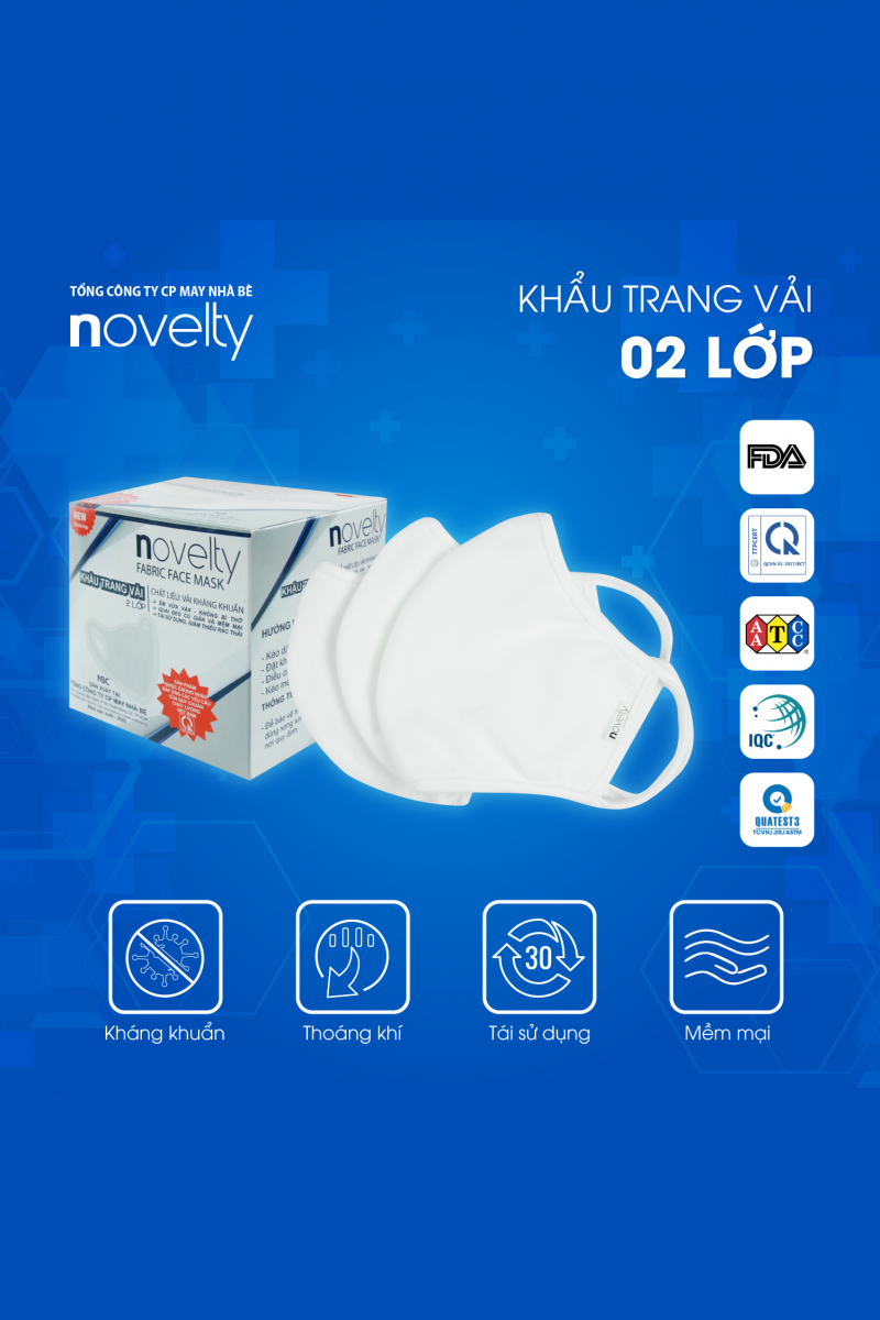 COMBO 5 Khẩu trang vải Novelty chất liệu vải kháng khuẩn