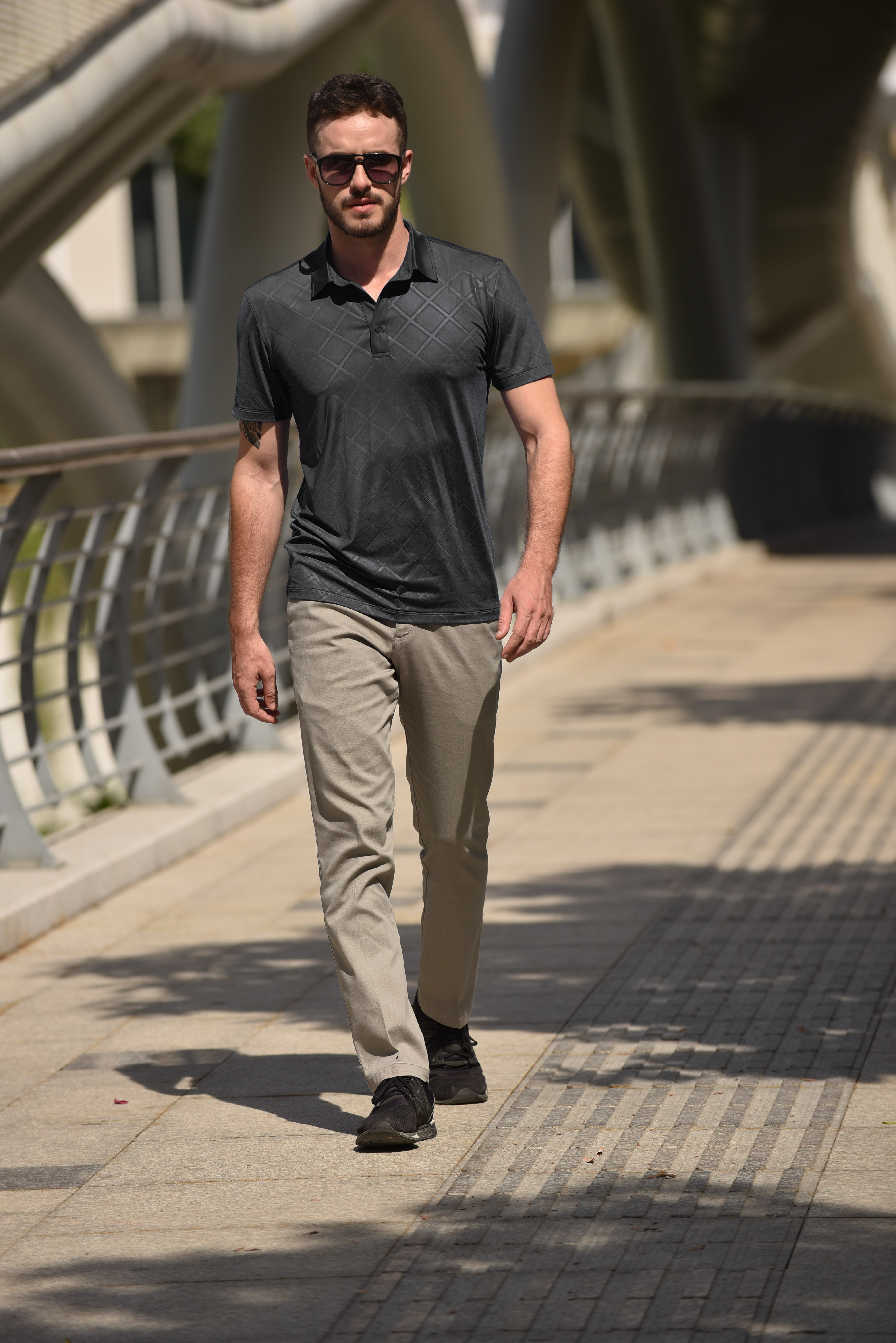 Áo Polo nam Novelty Regular fit màu đen NATMHCNPSR190138N