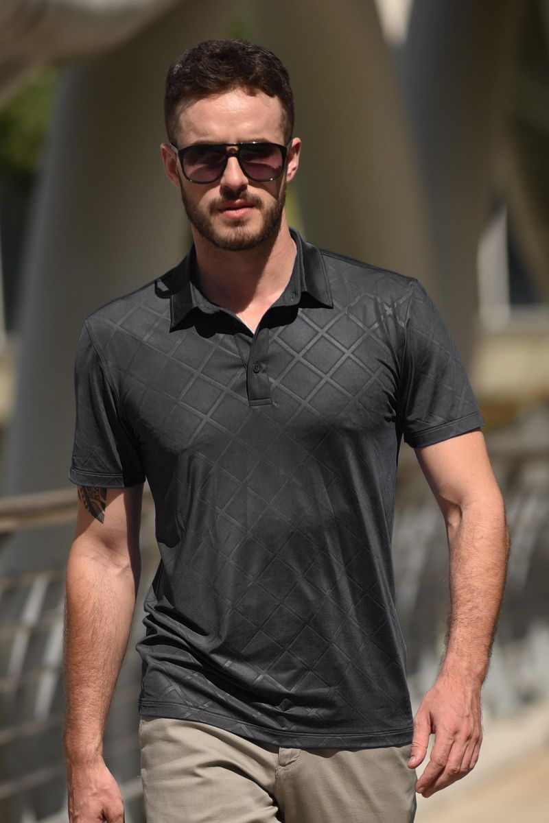 Áo Polo nam Novelty Regular fit màu đen NATMHCNPSR190138N