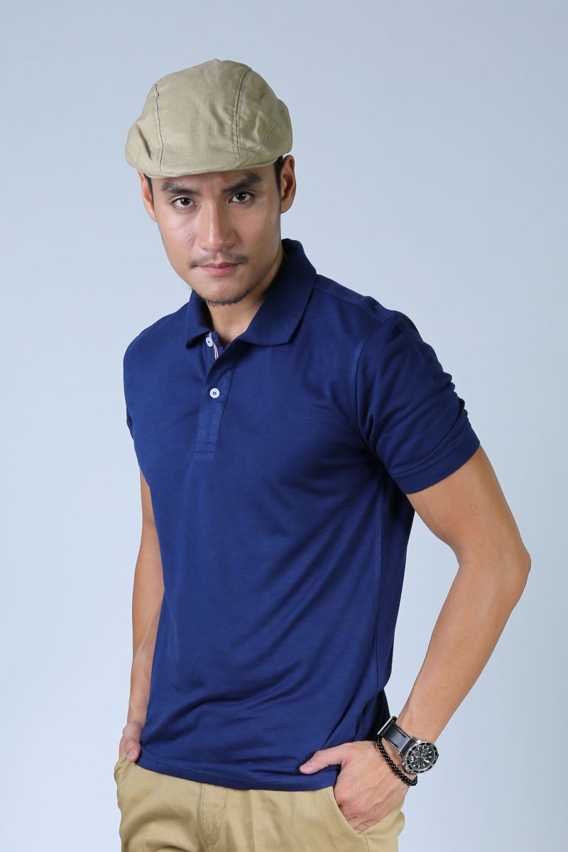 Áo Polo nam Novelty Regular fit màu xanh đen NATMMTMT3R180080N