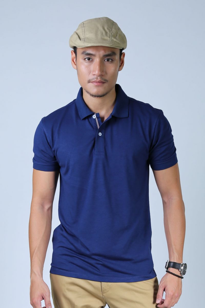 Áo Polo nam Novelty Regular fit màu xanh đen NATMMTMT3R180080N